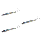 Maxbell 3x Top Water Fishing Lures with Hook for Men Outdoor Activities Boat Fishing Silver