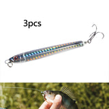 Maxbell 3x Top Water Fishing Lures with Hook for Men Outdoor Activities Boat Fishing Silver
