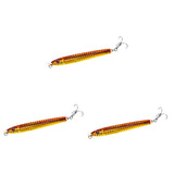 Maxbell 3x Top Water Fishing Lures with Hook for Men Outdoor Activities Boat Fishing Gold