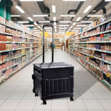 Maxbell Grocery Shopping Cart Handcart Shopping Hand Truck for Home Groceries Moving black