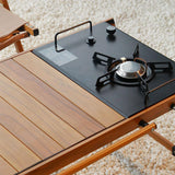 Maxbell Outdoor Folding Table Furniture Portable Igt Table for Fishing Picnic Garden Brown 88x38.5x38.5cm