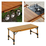 Maxbell Outdoor Folding Table Furniture Portable Igt Table for Fishing Picnic Garden Brown 88x38.5x38.5cm