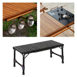 Maxbell Outdoor Folding Table Furniture Portable Igt Table for Fishing Picnic Garden Black 88x38.5x38.5cm