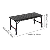 Maxbell Outdoor Folding Table Furniture Portable Igt Table for Fishing Picnic Garden Black 88x38.5x38.5cm