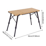 Maxbell Outdoor Folding Table Furniture Portable Igt Table for Fishing Picnic Garden Brown 96x46x63cm