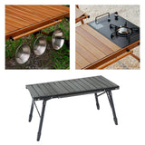 Maxbell Outdoor Folding Table Furniture Portable Igt Table for Fishing Picnic Garden Black 96x46x63cm