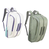 Maxbell Badminton Backpack Trendy Water Resistant Carrier PU Leather Sports Backpack White