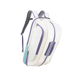 Maxbell Badminton Backpack Trendy Water Resistant Carrier PU Leather Sports Backpack White