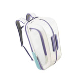 Maxbell Badminton Backpack Trendy Water Resistant Carrier PU Leather Sports Backpack White