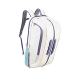 Maxbell Badminton Backpack Trendy Water Resistant Carrier PU Leather Sports Backpack White