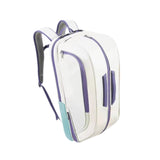 Maxbell Badminton Backpack Trendy Water Resistant Carrier PU Leather Sports Backpack White