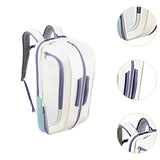 Maxbell Badminton Backpack Trendy Water Resistant Carrier PU Leather Sports Backpack White