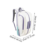 Maxbell Badminton Backpack Trendy Water Resistant Carrier PU Leather Sports Backpack White