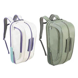 Maxbell Badminton Backpack Trendy Water Resistant Carrier PU Leather Sports Backpack White