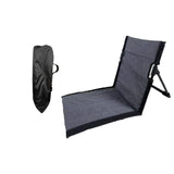 Maxbell Floor Chair with Back Support Camping Chair for Mountaineering Yard Concerts Grey 39cmx40cmx38cm