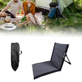 Maxbell Floor Chair with Back Support Camping Chair for Mountaineering Yard Concerts Grey 39cmx40cmx38cm