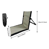 Maxbell Floor Chair with Back Support Camping Chair for Mountaineering Yard Concerts Khaki 39cmx40cmx38cm