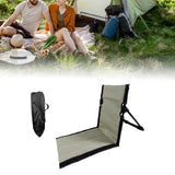 Maxbell Floor Chair with Back Support Camping Chair for Mountaineering Yard Concerts Khaki 39cmx40cmx38cm