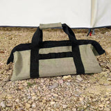 Maxbell Tent Stakes Storage Bag Handbag Peg Storage Bag for Hiking Gardening Camping Khaki