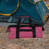 Maxbell Tent Stakes Storage Bag Handbag Peg Storage Bag for Hiking Gardening Camping Pink Red