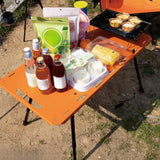 Maxbell Folding Table Sturdy Beach Table Compact Camping Table for BBQ Hiking Picnic Orange