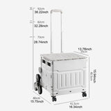 Maxbell Folding Shopping Cart Handcart Shopping Hand Truck for Home Travel Transport Gray 8 Wheels