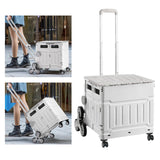 Maxbell Folding Shopping Cart Handcart Shopping Hand Truck for Home Travel Transport Gray 8 Wheels
