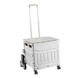 Maxbell Folding Shopping Cart Handcart Shopping Hand Truck for Home Travel Transport Gray 8 Wheels