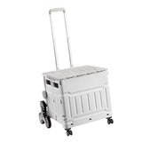 Maxbell Folding Shopping Cart Handcart Shopping Hand Truck for Home Travel Transport Gray 8 Wheels