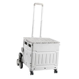 Maxbell Folding Shopping Cart Handcart Shopping Hand Truck for Home Travel Transport Gray 8 Wheels