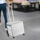 Maxbell Folding Shopping Cart Handcart Shopping Hand Truck for Home Travel Transport Gray 8 Wheels