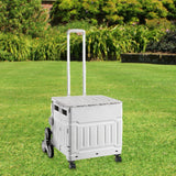 Maxbell Folding Shopping Cart Handcart Shopping Hand Truck for Home Travel Transport Gray 8 Wheels