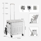 Maxbell Folding Shopping Cart Handcart Shopping Hand Truck for Home Travel Transport Gray 8 Wheels