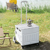 Maxbell Folding Shopping Cart Handcart Shopping Hand Truck for Home Travel Transport Gray 8 Wheels