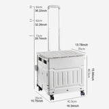 Maxbell Folding Shopping Cart Handcart Shopping Hand Truck for Home Travel Transport Gray 4 Wheels