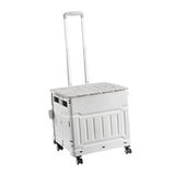 Maxbell Folding Shopping Cart Handcart Shopping Hand Truck for Home Travel Transport Gray 4 Wheels