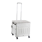 Maxbell Folding Shopping Cart Handcart Shopping Hand Truck for Home Travel Transport Gray 4 Wheels