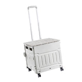 Maxbell Folding Shopping Cart Handcart Shopping Hand Truck for Home Travel Transport Gray 4 Wheels