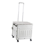 Maxbell Folding Shopping Cart Handcart Shopping Hand Truck for Home Travel Transport Gray 4 Wheels