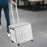 Maxbell Folding Shopping Cart Handcart Shopping Hand Truck for Home Travel Transport Gray 4 Wheels