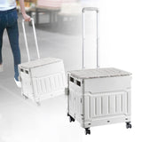Maxbell Folding Shopping Cart Handcart Shopping Hand Truck for Home Travel Transport Gray 4 Wheels