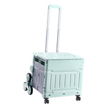 Maxbell Folding Shopping Cart Handcart Shopping Hand Truck for Home Travel Transport Green 8 Wheels