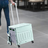 Maxbell Folding Shopping Cart Handcart Shopping Hand Truck for Home Travel Transport Green 8 Wheels