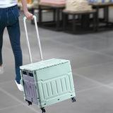 Maxbell Folding Shopping Cart Handcart Shopping Hand Truck for Home Travel Transport Green 4 Wheels