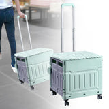 Maxbell Folding Shopping Cart Handcart Shopping Hand Truck for Home Travel Transport Green 4 Wheels