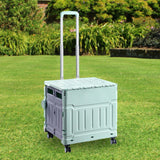 Maxbell Folding Shopping Cart Handcart Shopping Hand Truck for Home Travel Transport Green 4 Wheels