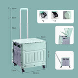 Maxbell Folding Shopping Cart Handcart Shopping Hand Truck for Home Travel Transport Green 4 Wheels