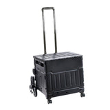 Maxbell Folding Shopping Cart Handcart Shopping Hand Truck for Home Travel Transport Black 8 Wheels