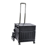 Maxbell Folding Shopping Cart Handcart Shopping Hand Truck for Home Travel Transport Black 8 Wheels