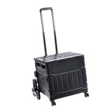 Maxbell Folding Shopping Cart Handcart Shopping Hand Truck for Home Travel Transport Black 8 Wheels